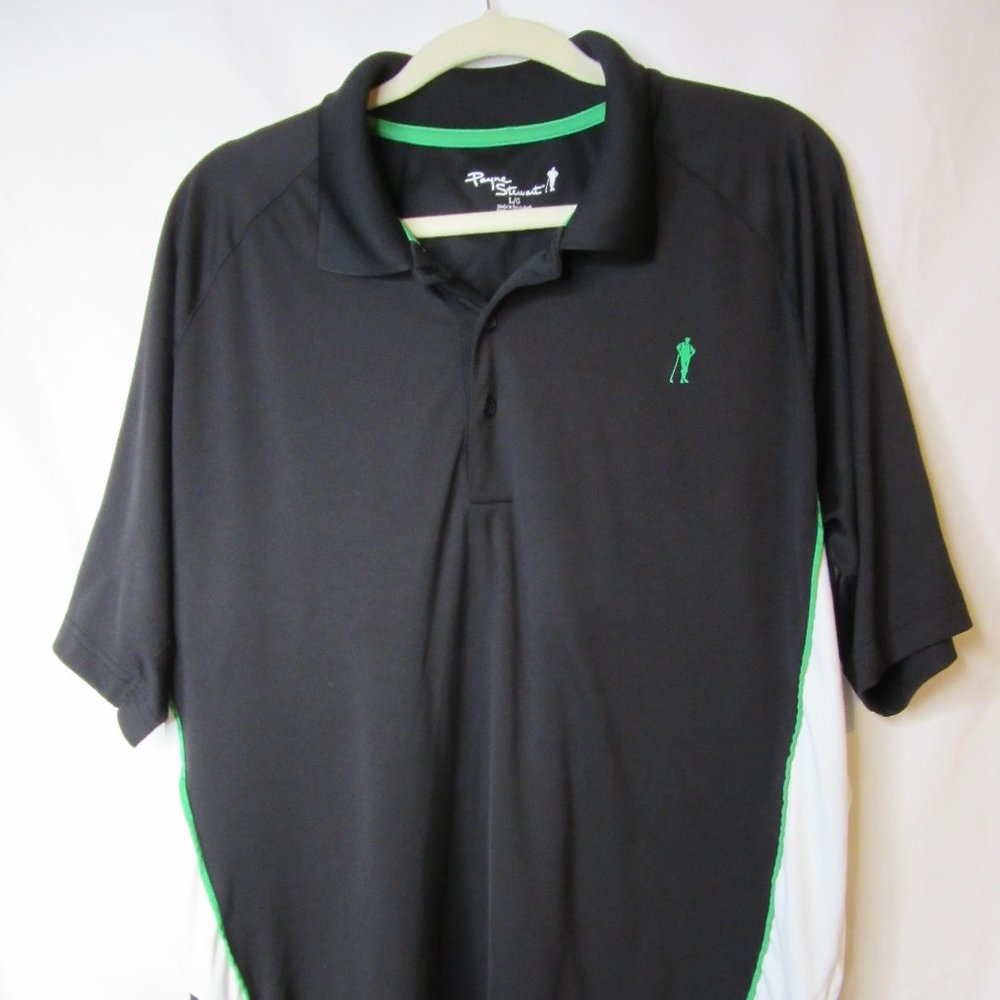 Payne Stewart Golf Polo Short Sleeve Black Shirt Size Large Men’s